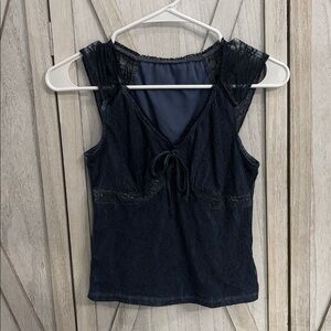Dusty Blue Lace Sleeveless Top